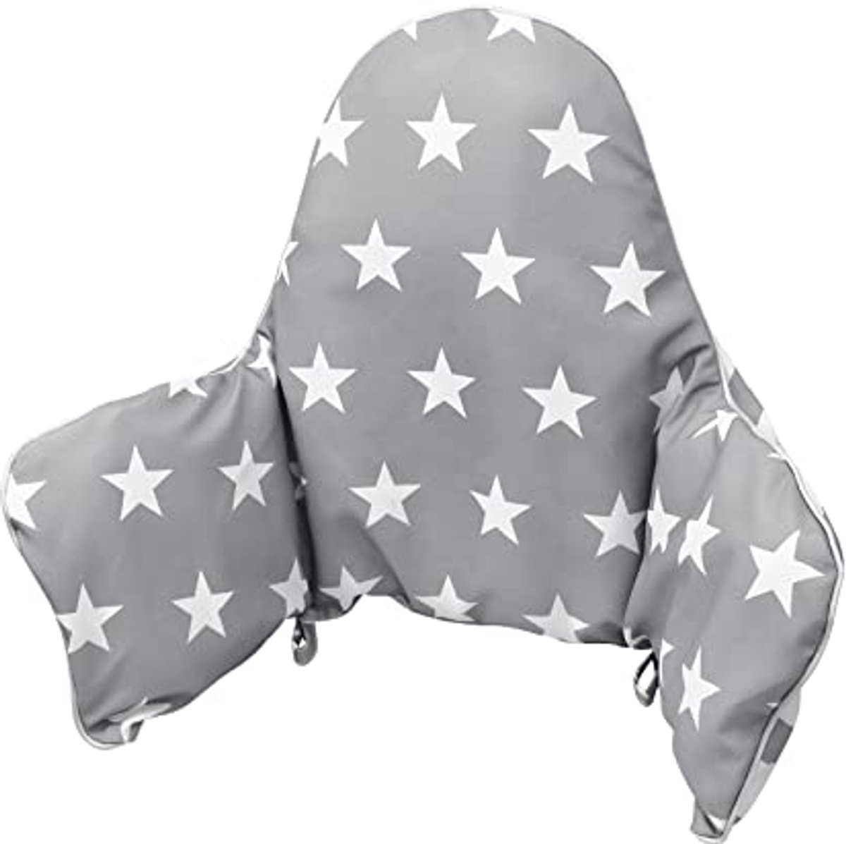 Zacht en Comfortabel Zitkussen voor Kinderstoel met Dubbelzijdig Design - Grijze Sterren