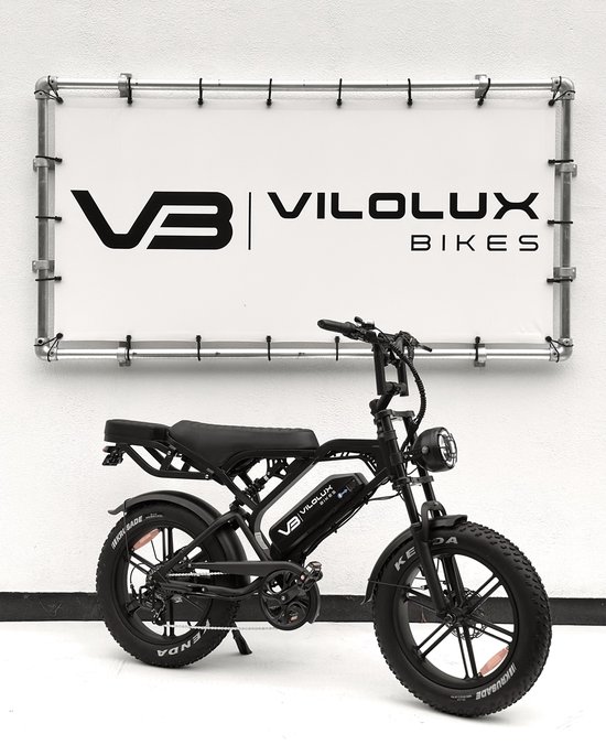 Vilolux® Fatbike electrisch - Fatbike - V20 PRO - 2025 Model - Achterzit - Legaal - Rijklaar geleverd - 2 Jaar garantie - Telefoontasje - Hydraulische remmen - Alarm - Zwart - Vilolux® - €1.225,00