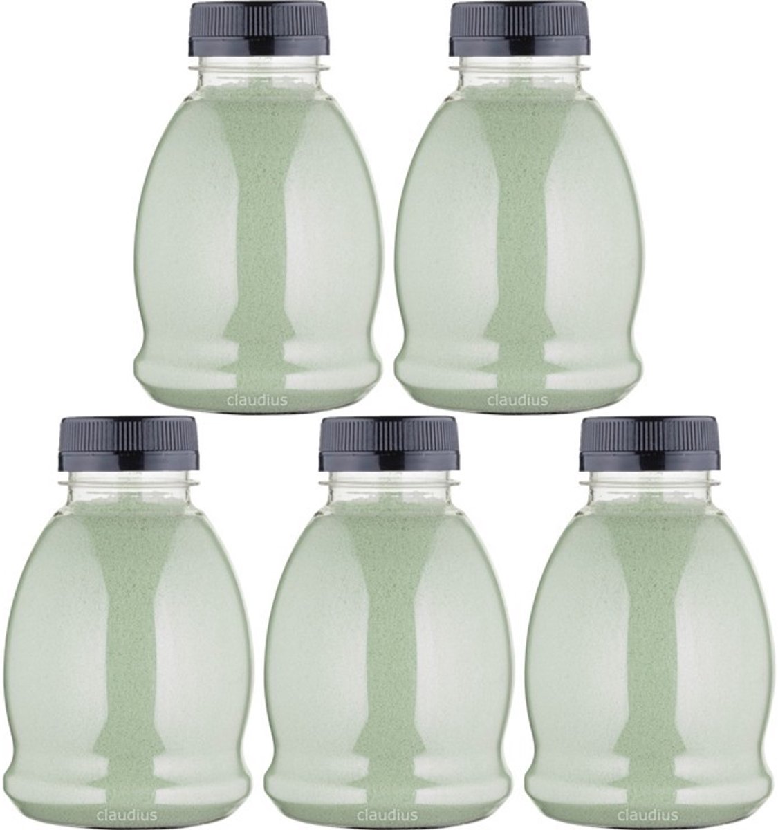 Scrubzout Dennen - 375 gram - Fles met zwarte dop - Set van 5 stuks - Hydraterende Lichaamsscrub