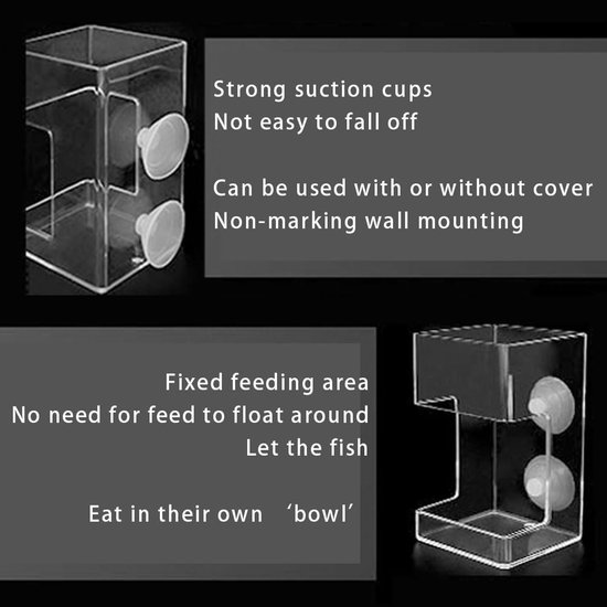 2-Stuks Aquarium voerbak - Vis voerbak - Schildpad voerbak - Drijvende ring met anti-drift feeder - Aquarium voerbak met zuignap - Vierkante voerbak - Geschikt voor het voeren van schildpadden en garnalen, aquariumvoer - Transparant — afbeelding 5
