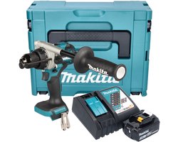 Makita DHP 492 RF1J accu-klopboormachine 18 V 141 Nm borstelloos + 1x accu 3,0 Ah + oplader + Makpac