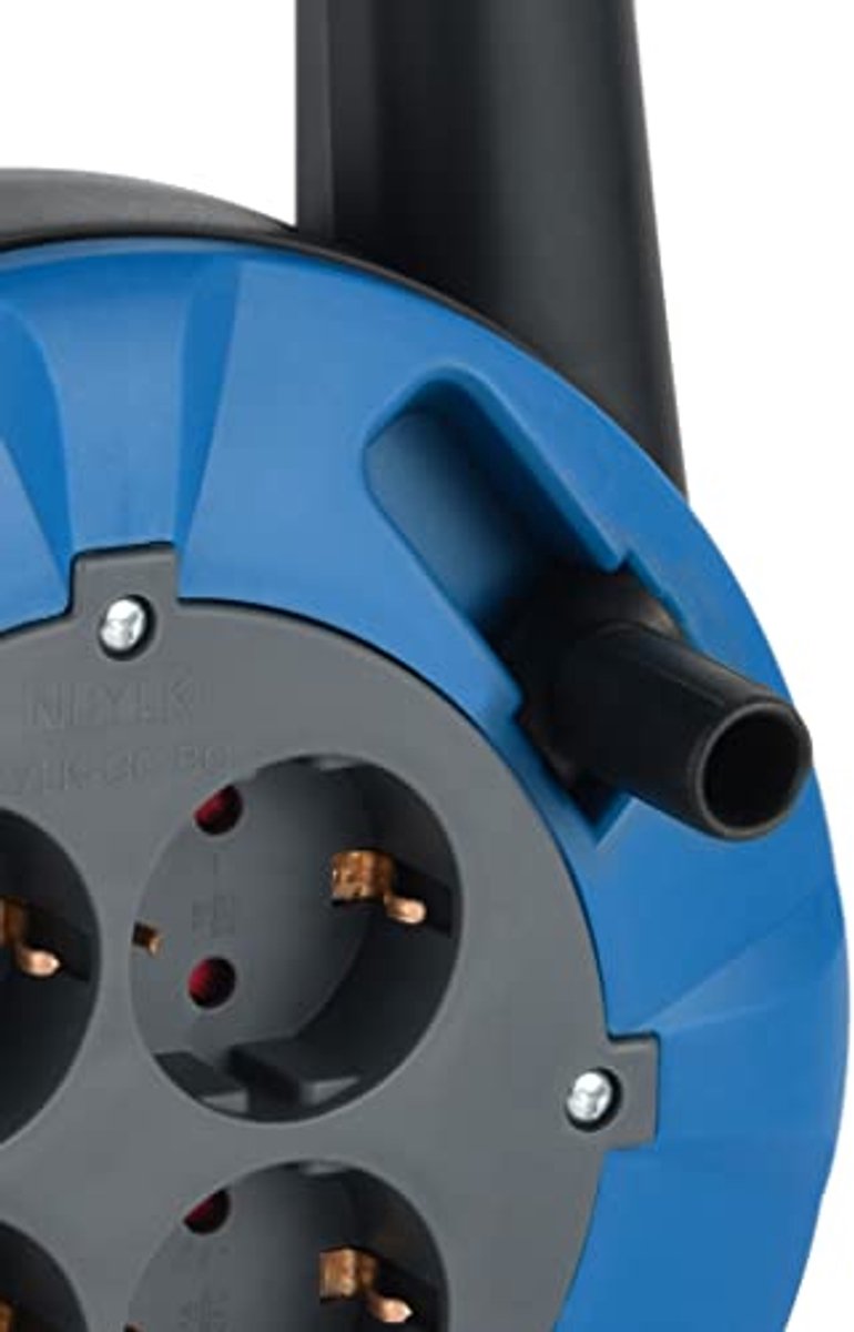 Kabelhaspel 5m met 4 Schuko-stopcontacten - IP20 Indoor