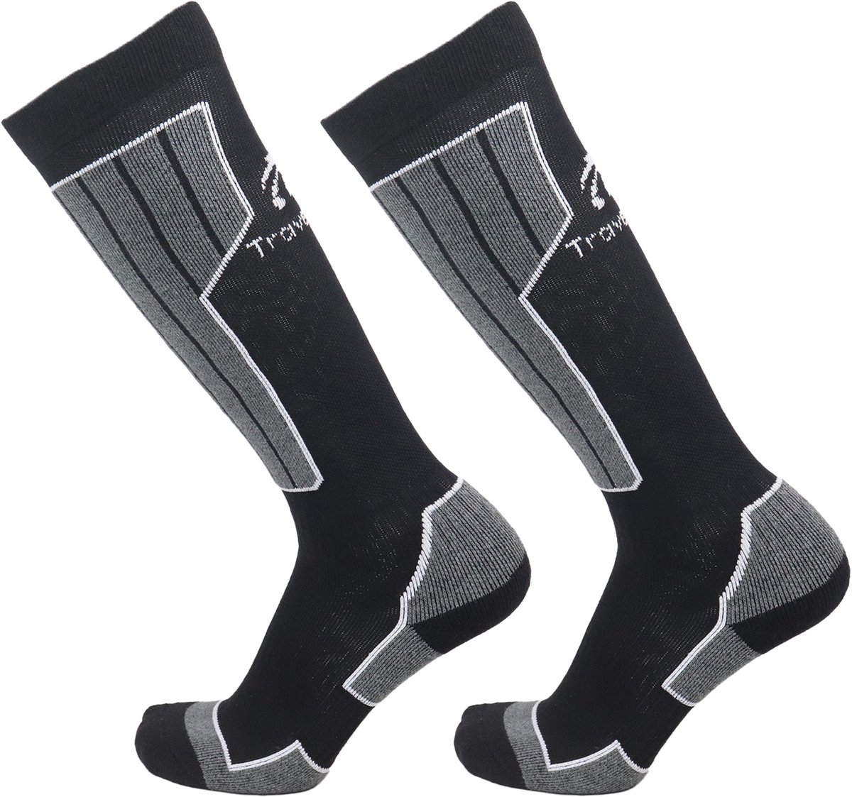 Travelhawk Skisokken Heren en Dames 43/46 Wandelen Hiken Knie Kousen Goede Vochtafvoer Zwart