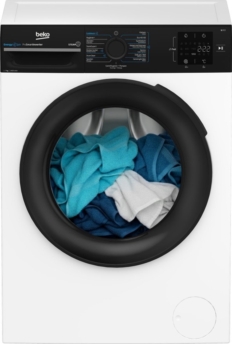Beko BM3WFT3841B1 - EnergySpin - Wasmachine - 8 kg — afbeelding 1