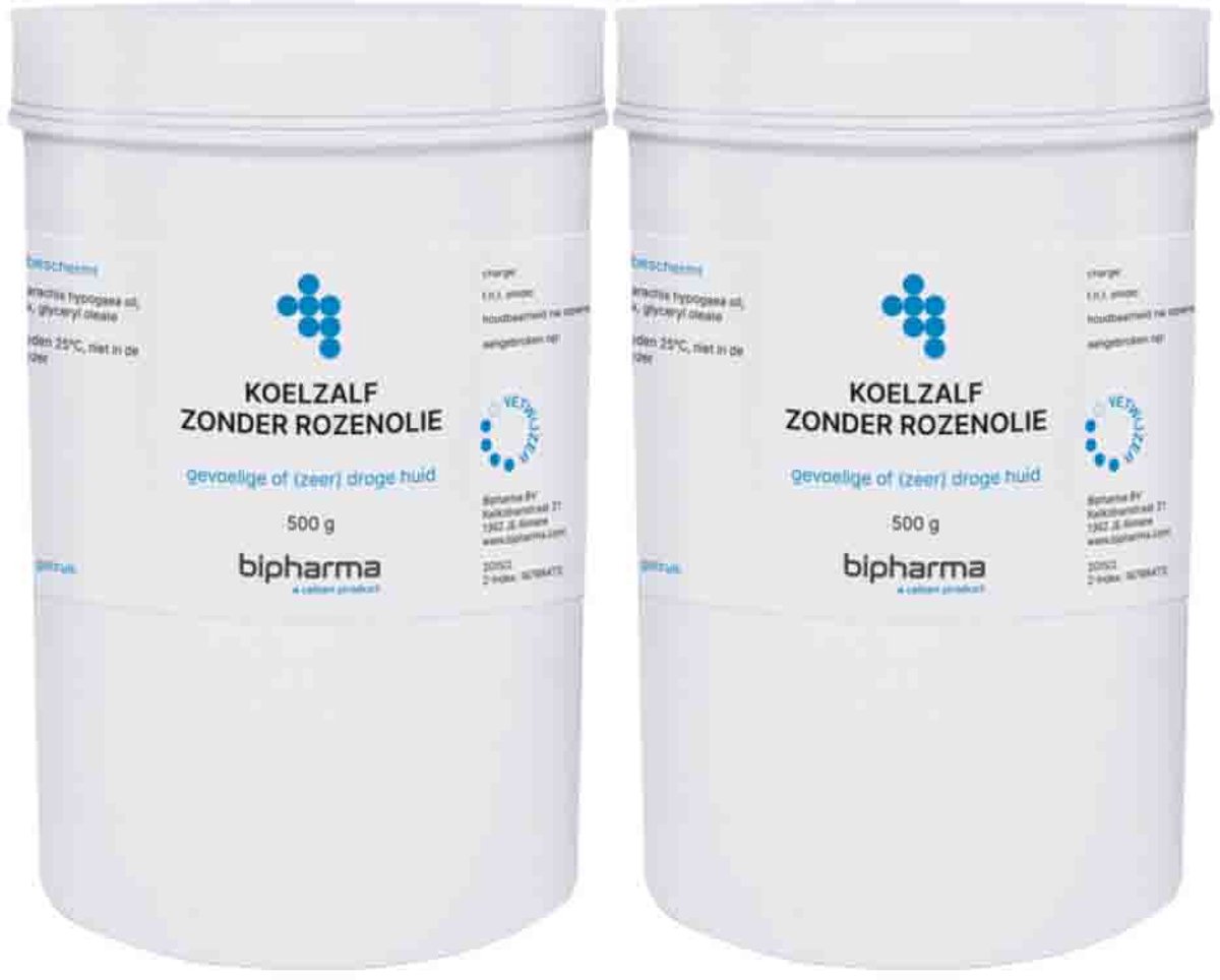 Bipharma Koelzalf Zonder Rozenolie - 2 x 500 gr - Voordeelverpakking