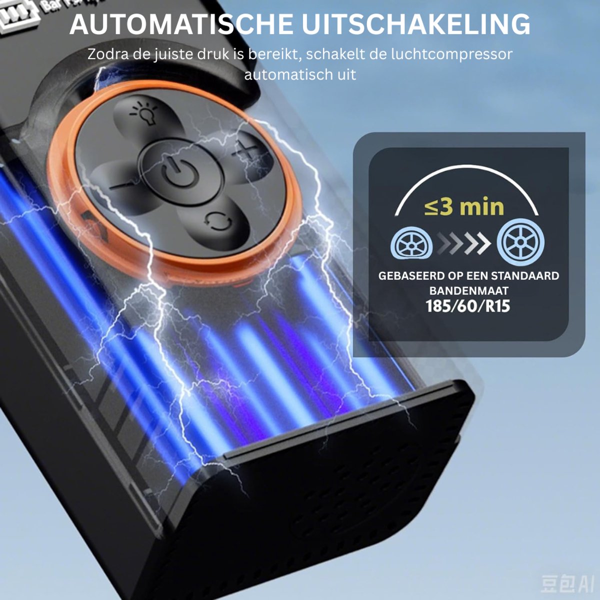 Autobanden Pomp - Elektrische Fietspomp - Compressor - Luchtcompressor thumbnail 4