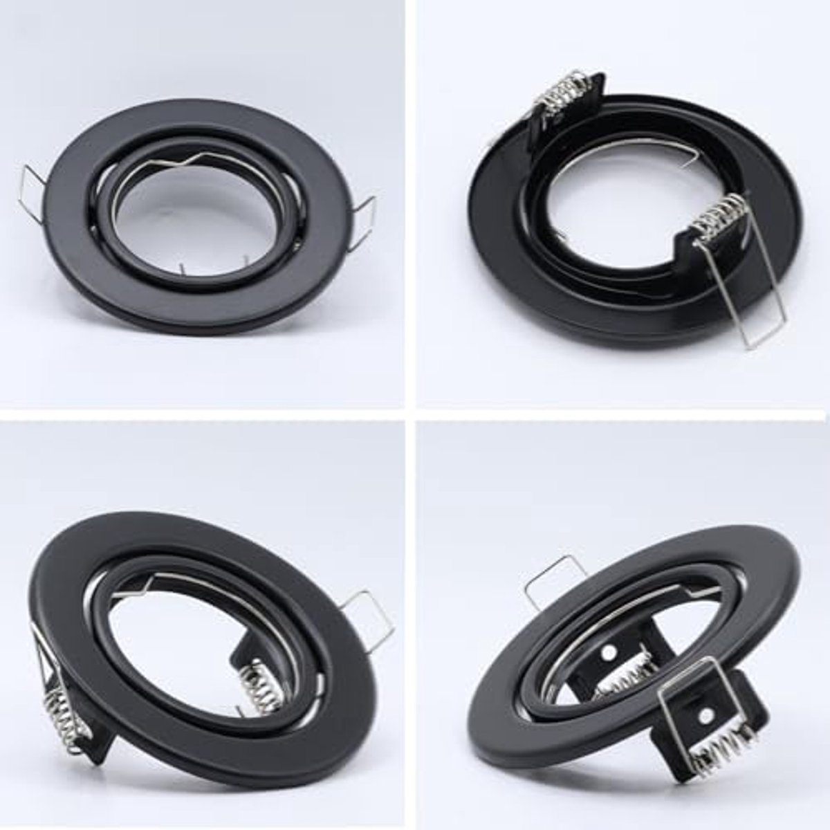 10 LED inbouwspots GU10 met rond inbouwframe en draaibare plafondspots