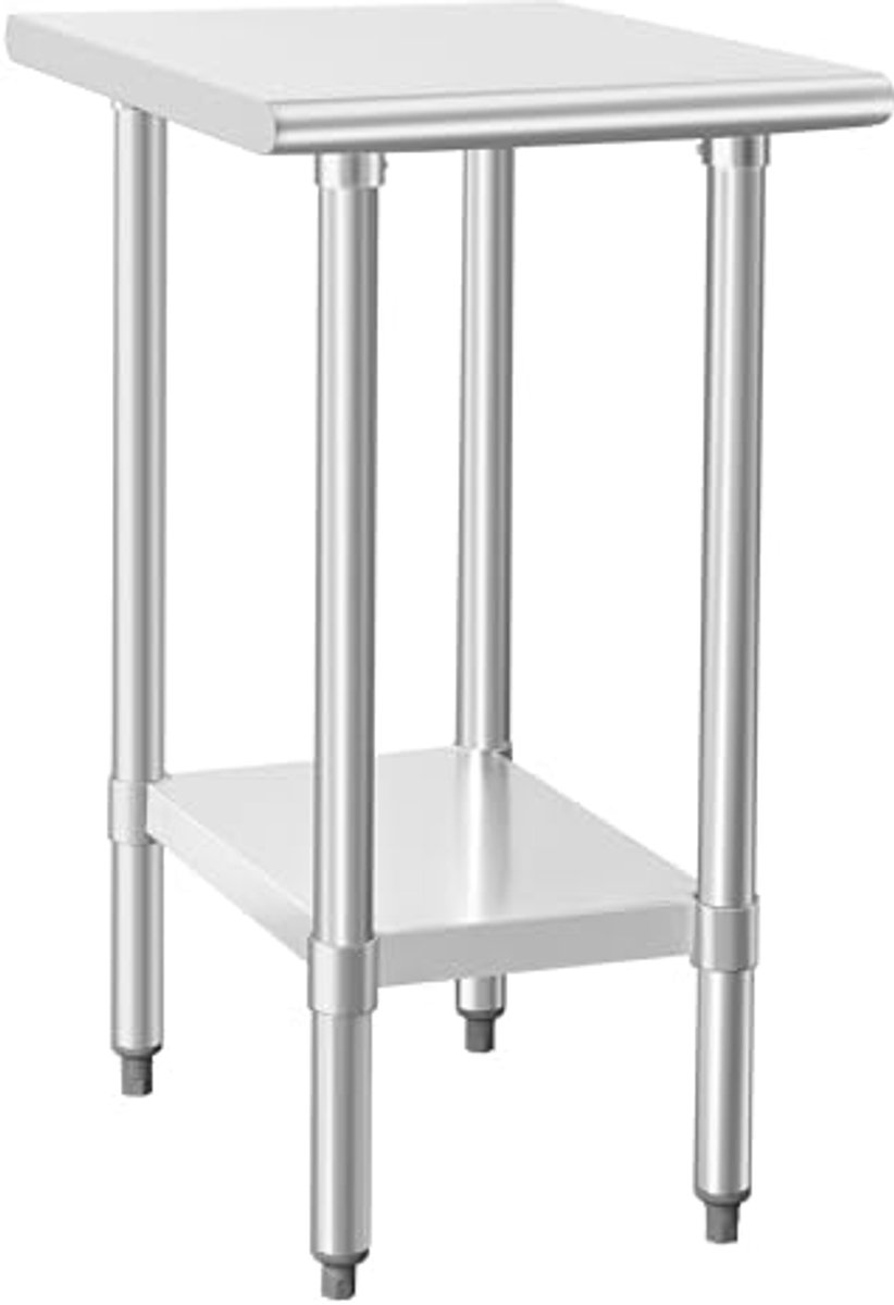 Roestvrijstalen Werktafel 61 x 45 cm met Onderplank voor Professionele Keuken