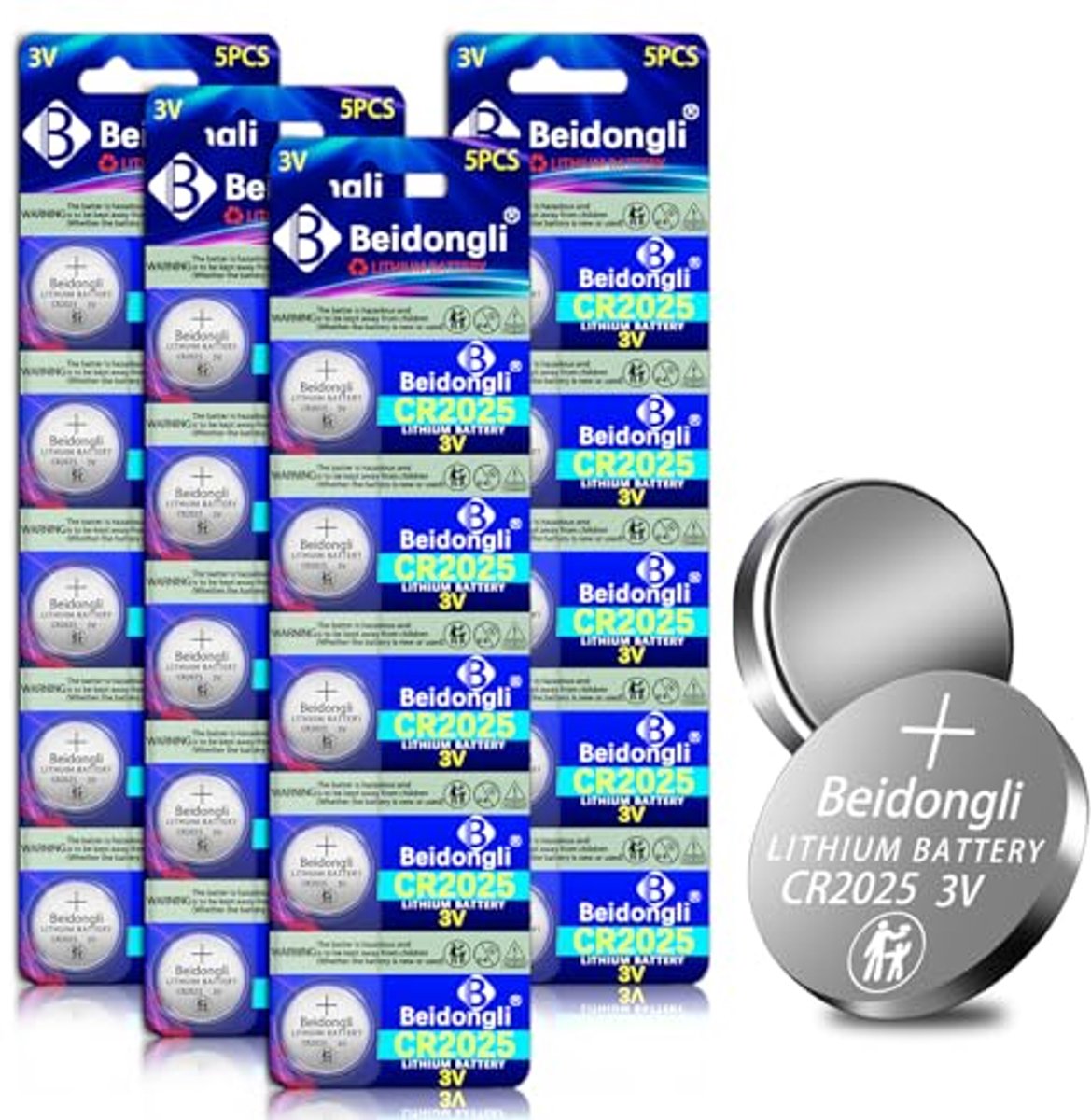 3V Lithium Knoopcellen CR2025 - 20 Stuks - Lange Levensduur en Hoge Energiecapaciteit