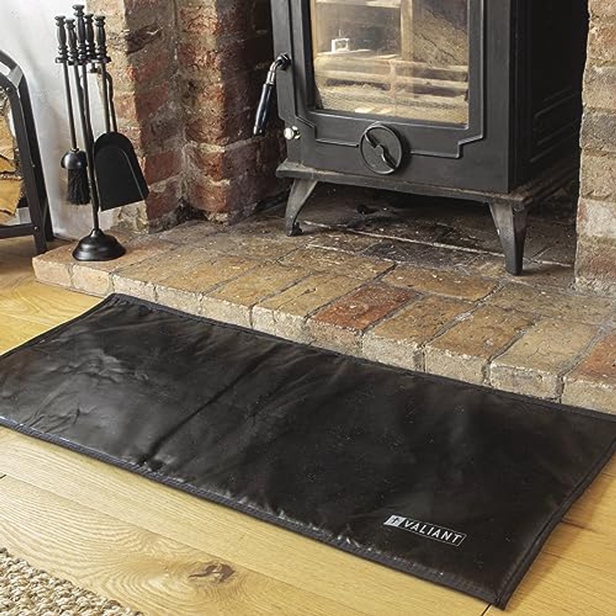 Brandwerende Beschermende Haardmat - 98cm x 43cm, Zwart
