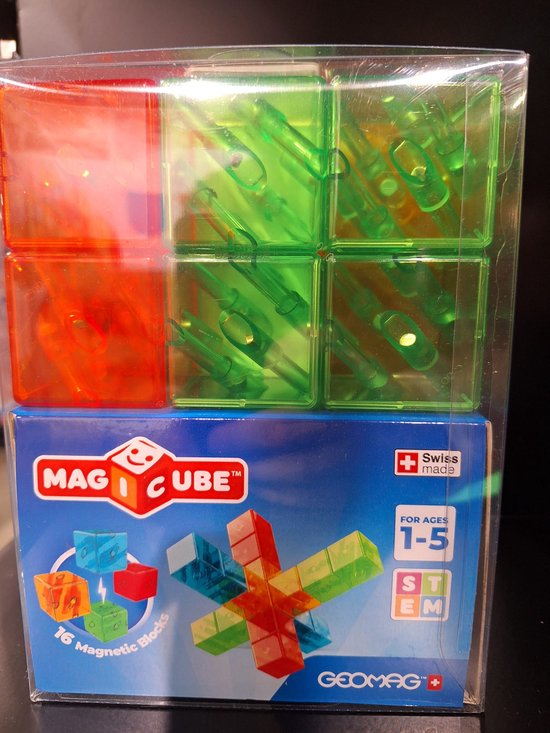 Geomag MagiCube - Educatief speelgoed - Magnetische bouwblokken - Gerecycled kunststof - Milieubewust - 16-deligset
