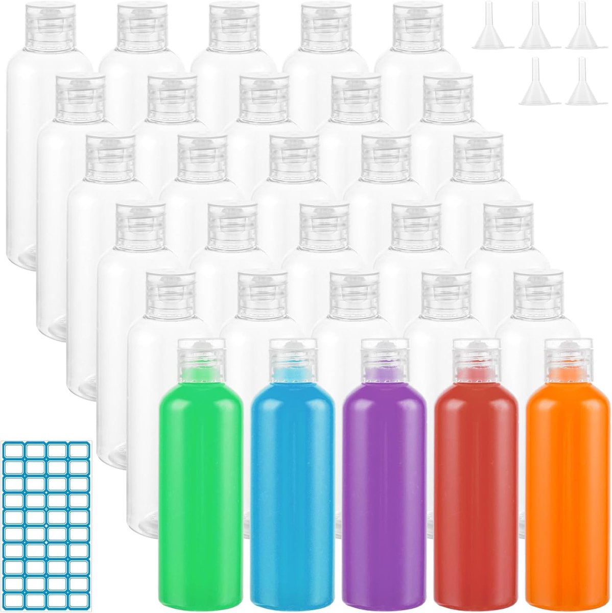 Image of 30 lege 100ml plastic flessen voor vullen - handige verpakking - ideaal voor vloeistoffen