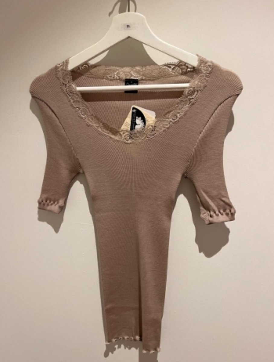 Oscalito, hemdje KM wol/zijde, taupe, L