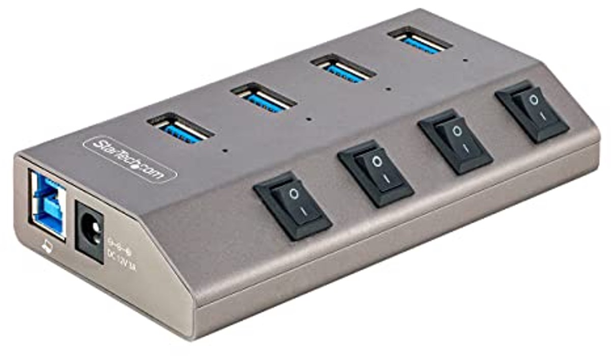 4-Port USB-C Hub met On/Off Schakelaars - USB 3.0 Hub voor Laptop en Desktop