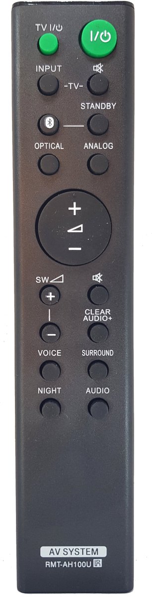 Vervangende afstandsbediening geschikt voor Sony RMT-AH100U / HT-CT180 / SA-CT180