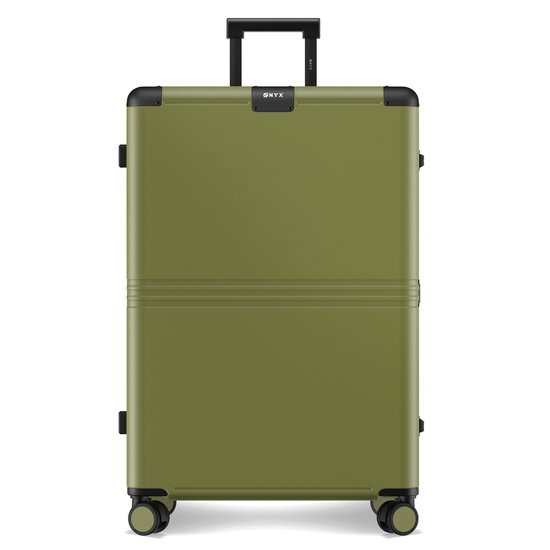 ONYX Hybrid Pro Check-in Koffer Large 100 Liter - Gerecycled Polycarbonaat en Ritsloos Design - Reiskoffer met TSA slot en Spinner wielen - Olive Green