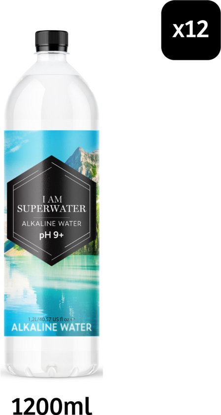 Alkaline Water pH 9+ 1200ml I am Superwater 12-pack - Alkalisch bronwater 100% natuurlijk - hoge ph waarde - kangen water - basisch water - ontzurend water - ph 9 plus - spring water - basisch dieet