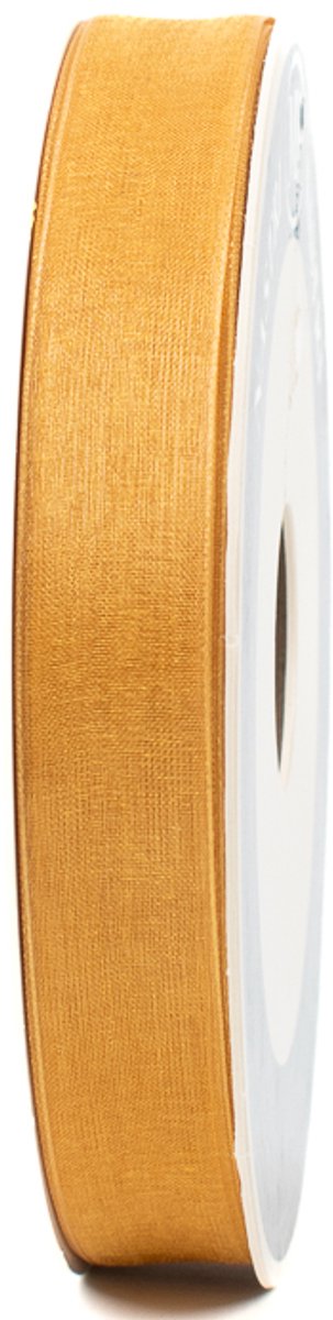 Organza Lint - 15 mm - Goud - Transparant decoratielint - 50 meter