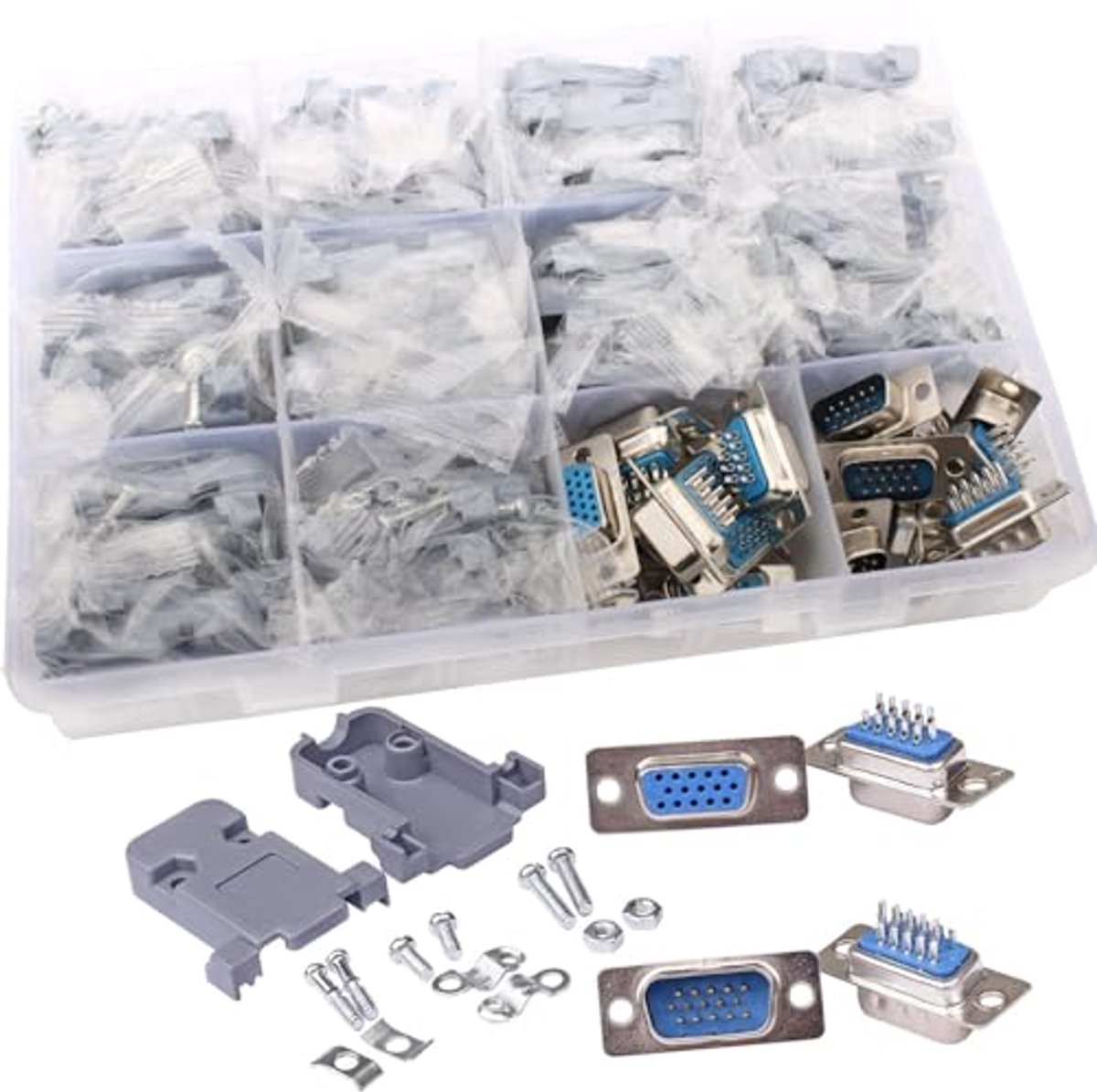 Image of 20 Stuks VGA Soldeerverbinders - RS232 D-SUB Seriële Adapter DB15 15 Pin Stekkers met Kunststof Afdekking
