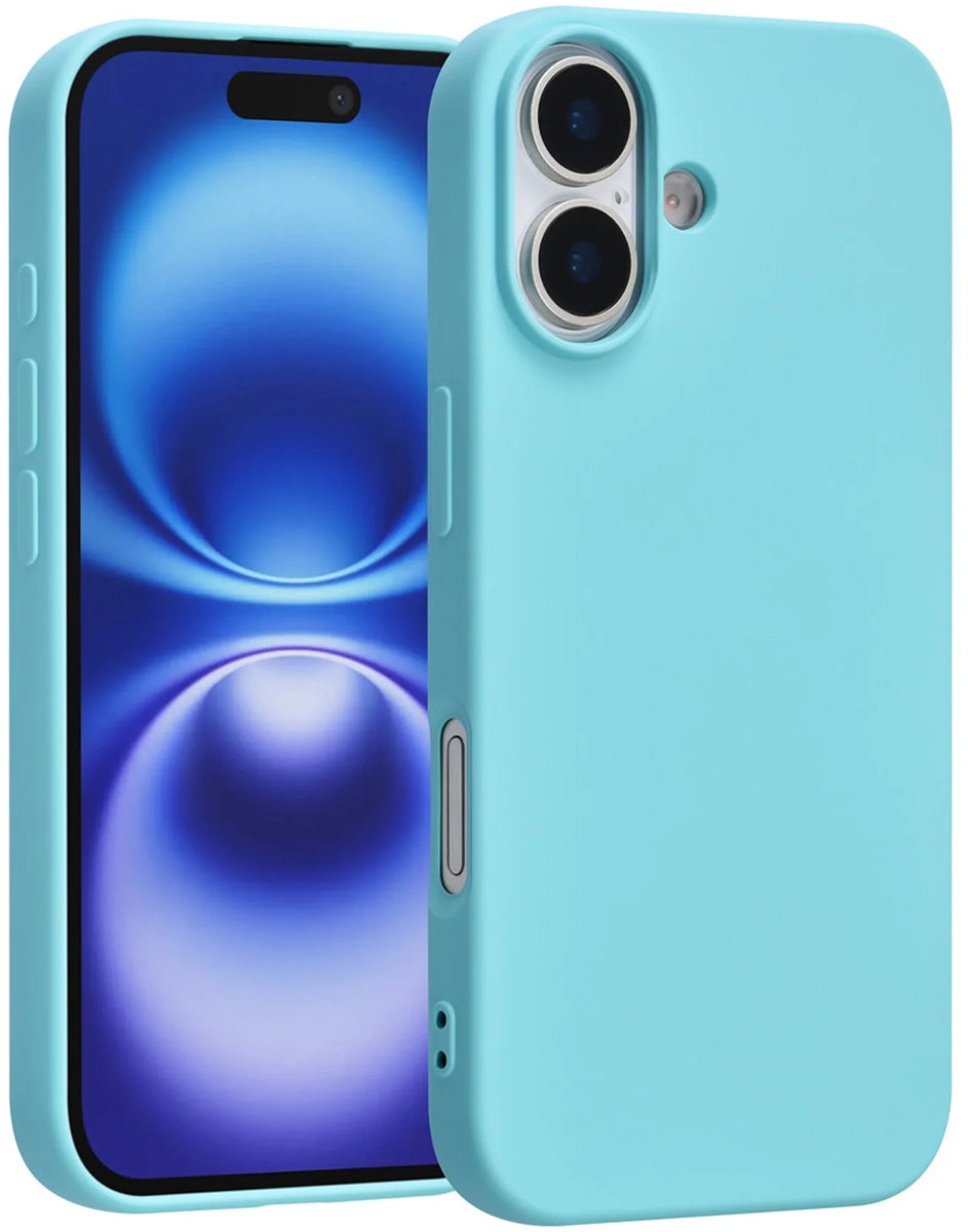 Shockproof Backcover - Liquid Silicone Soft Hoesje - Geschikt voor: iPhone 17 - Koraalblauw