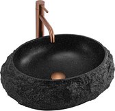 Rea Mika - Opzetwastafel - Zwart - 48X38X11,5Cm