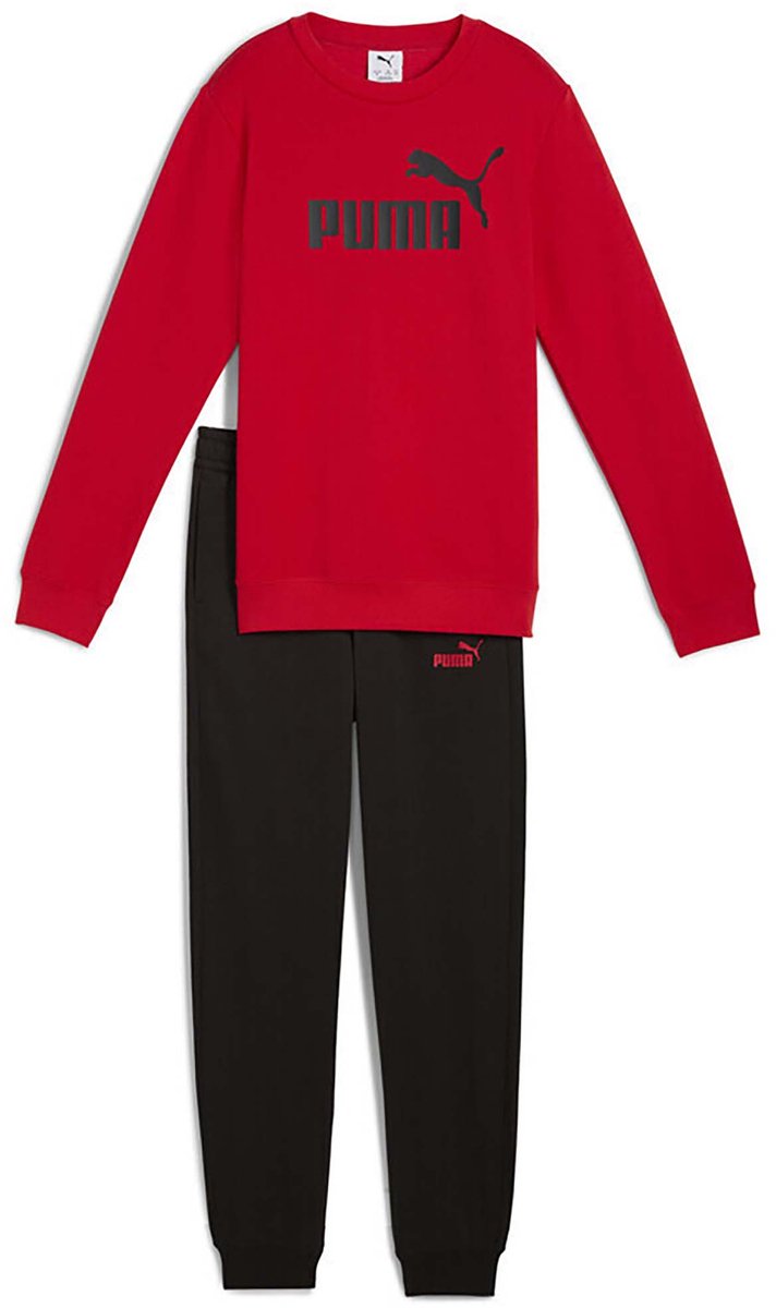 Puma Ess No.1 Logo Crew Sweatsuit Fl B Fashion Wear Kinderen Rood