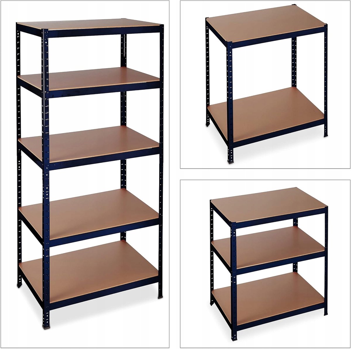 Metalen Werkplaatsrek 180x90x40cm - 875kg capaciteit - Zwart