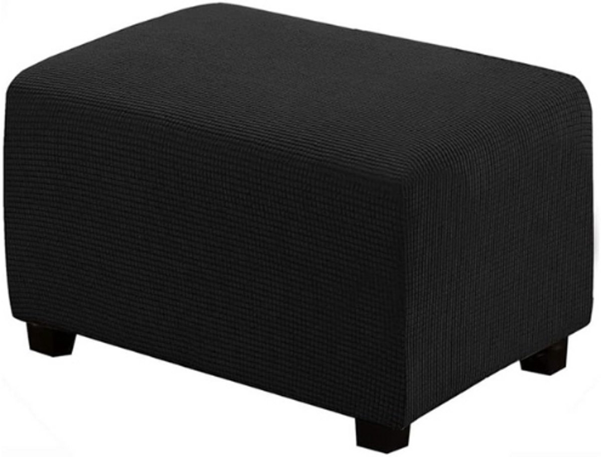 Thuys Stoffen Stoelhoes – Rechthoekige Poefhoes – Ottoman Hoes – Krukhoes – Poefhoes – Zwart