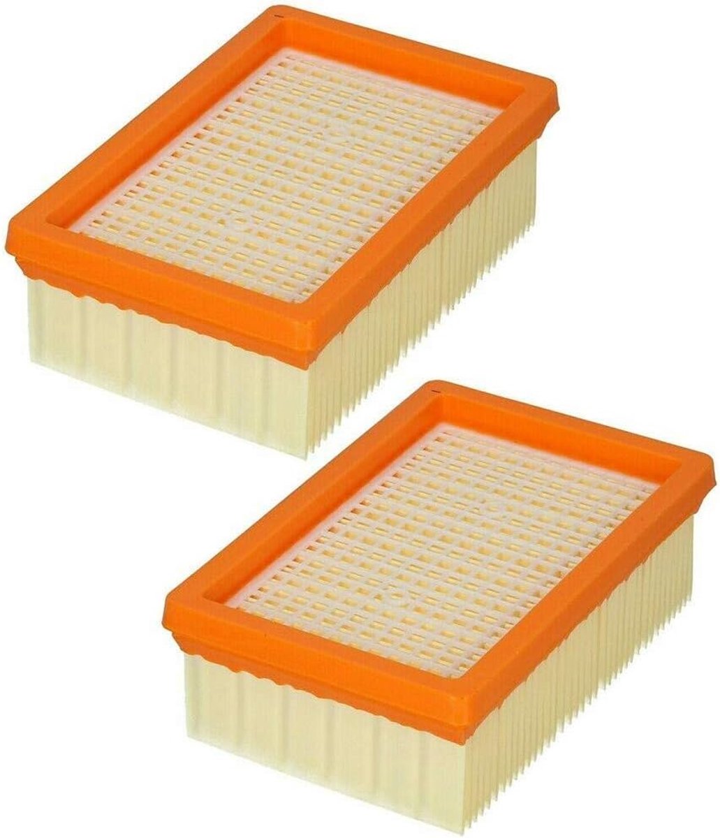 JeiibrZui Tweedelig Opvouwbaar Vervangingsfilter - 0j8478 Luchtfilter - HEPA-filtratie & Gemakkelijke Installatie - 1 Stuk - Voor Kärcher WD4 WD5 WD6 Oranje