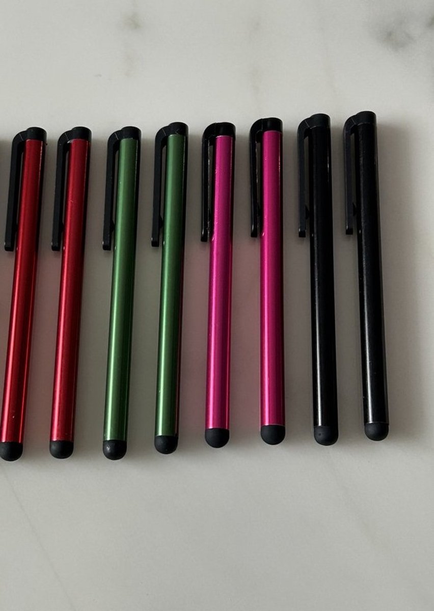 8 Stuks Tablet & Telefoon Stift / Robuuste Touchpen / Touchstift / Touch / Touchscreen Pen - Rood|Groen|Roze|Zwart