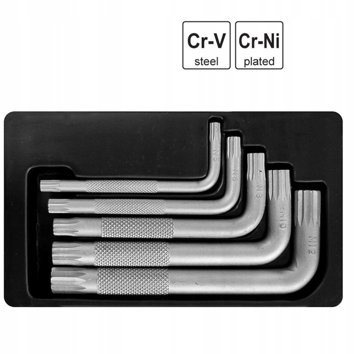 S&R Spline Sleutelset 5-delig M5-M12 in Metalen Cassette