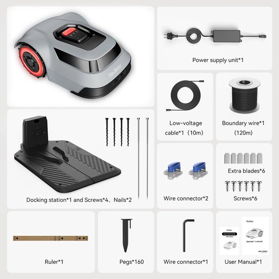 "Benelux Select Robot Grasmaaier - Robotgrasmaaier - Robot Maaier - Tot 100 m² per uur - Klimvermogen 45% - App - 60,5 × 42 × 26 cm " van Merkloos	 — afbeelding 4