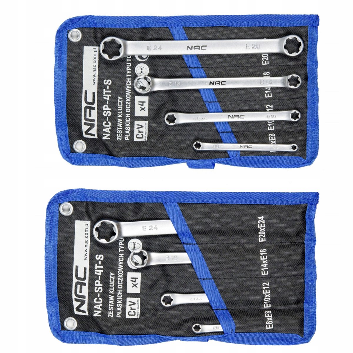 NAC SP-4T-S Torx Ringsleutelset E6-E24, 4-delig met koffer