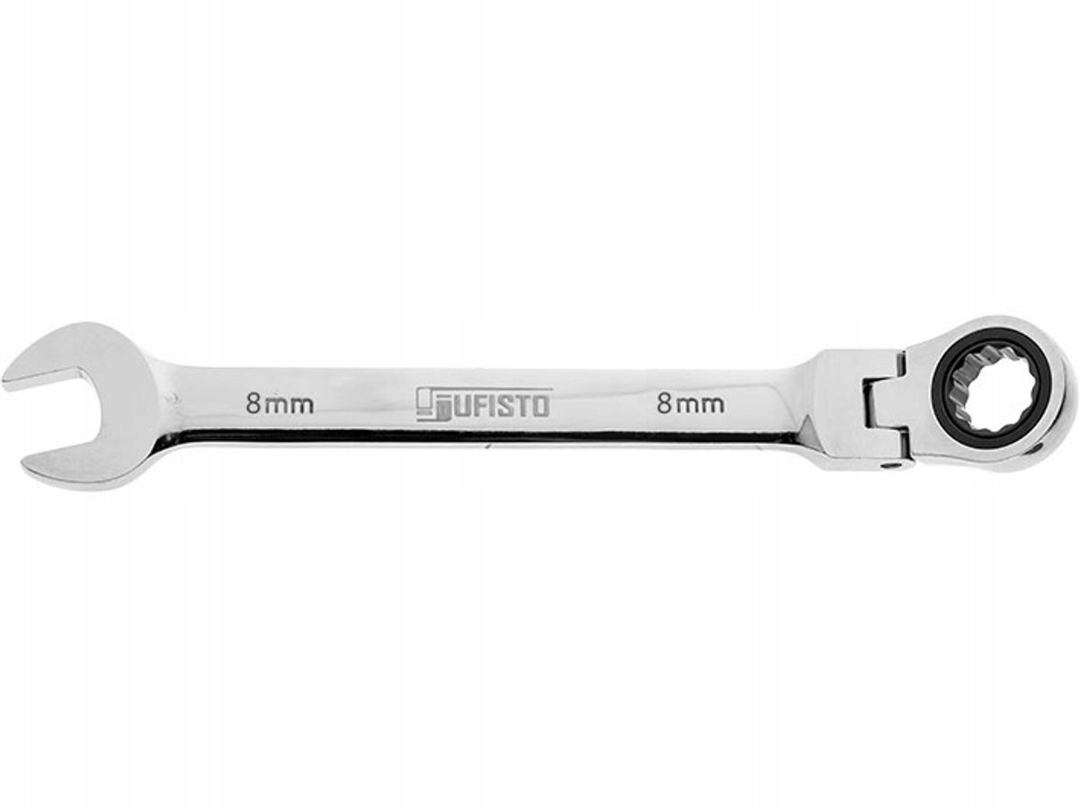 Ringsleutel met Ratel & Scharnier 8mm - Professioneel Gereedschap