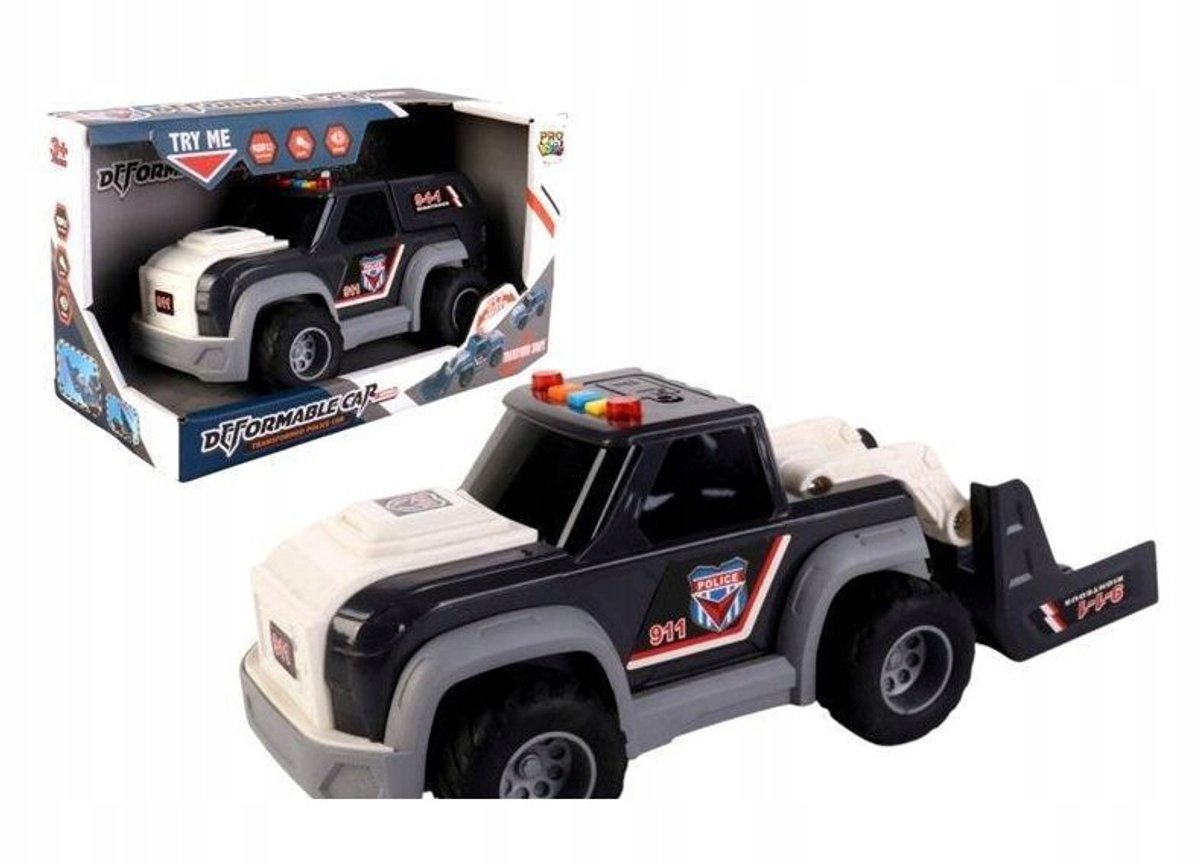 2-in-1 Transformatievoertuig: Politieauto & Bouwmachine