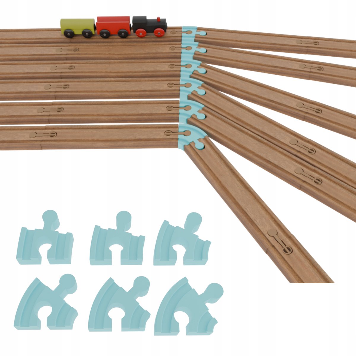 Houten Treinbaan Connector - Universeel & Uitbreidbaar