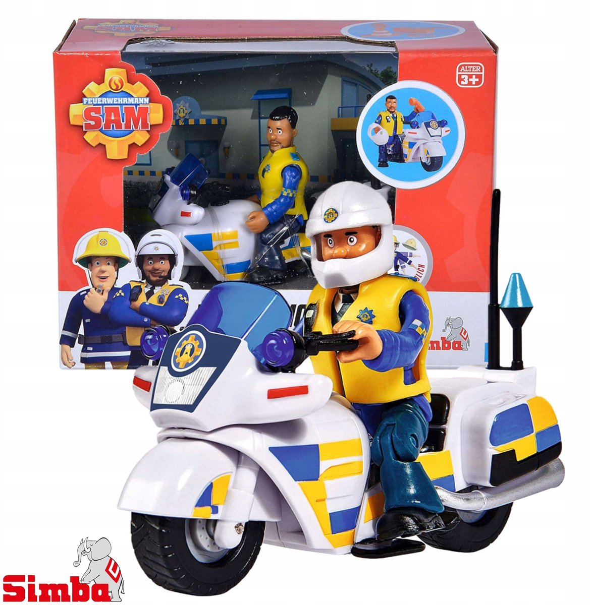 Strażak Sam Politie Motor met Malcolm Figuurspeelgoed