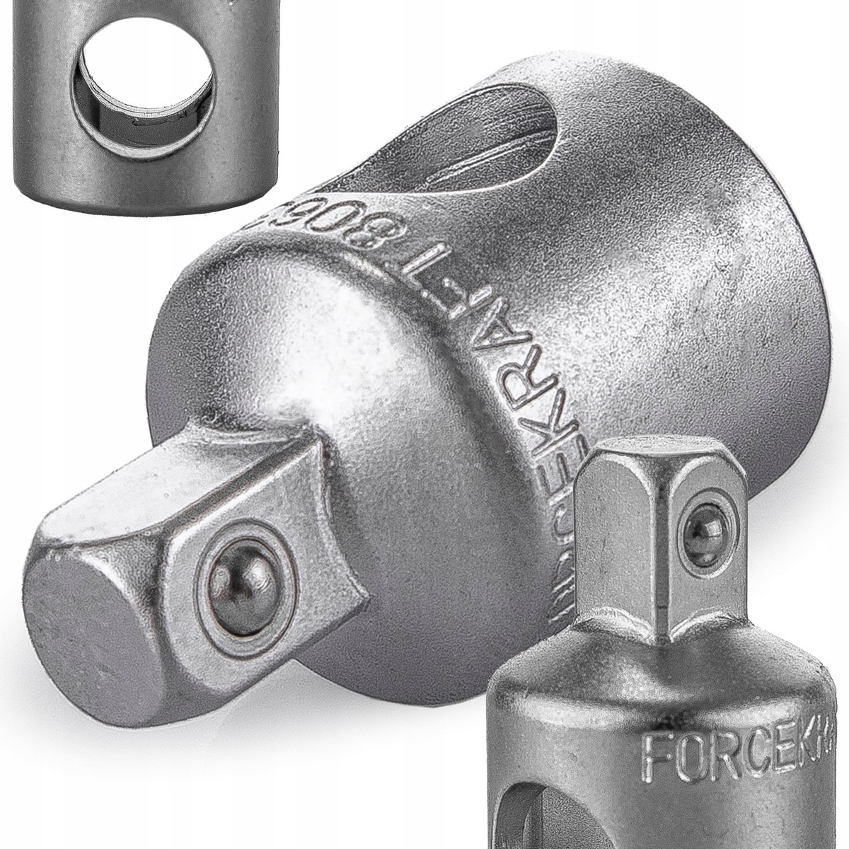 FORCEKRAFT - Adapter - 3/8" x 1/4" - Chroom-vanadiumstaal - Duurzaam
