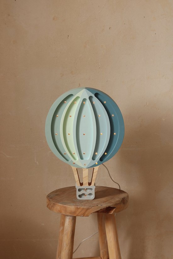 Little Lights Hot Air Balloon Lamp - Blue Rainbow kinderkamer lamp van Little Lights — afbeelding 5