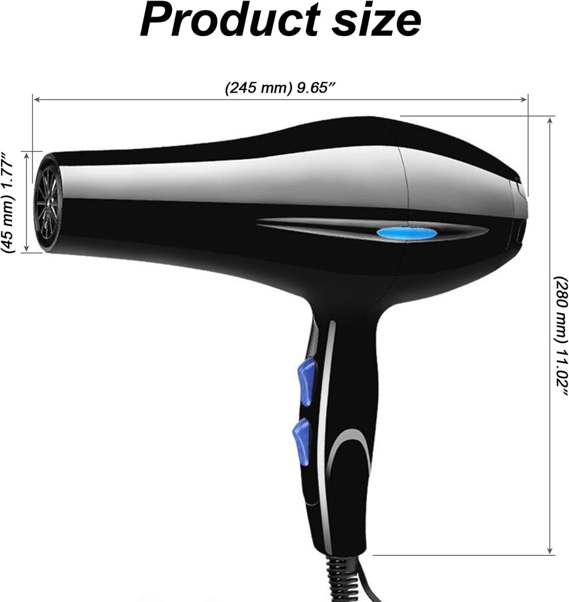 Professionele Haardroger Set - 6 Accessoires & Diffuser - 2 - afbeelding 2