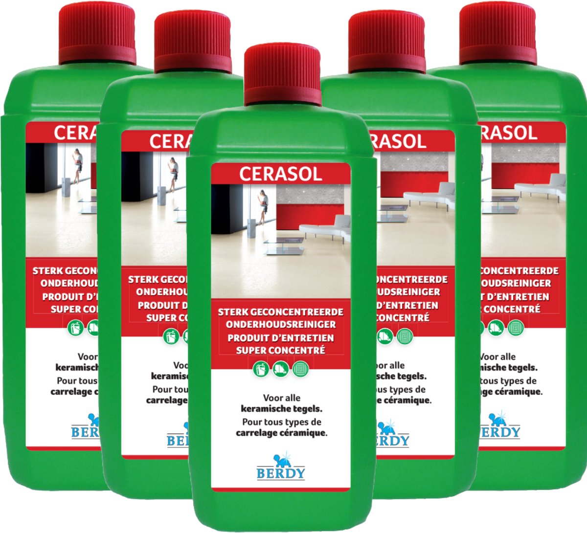 Cerasol - Sterke onderhoudsreiniger KERAMISCHE TEGELS - Berdy - 12 x 1L - Voordeelpack