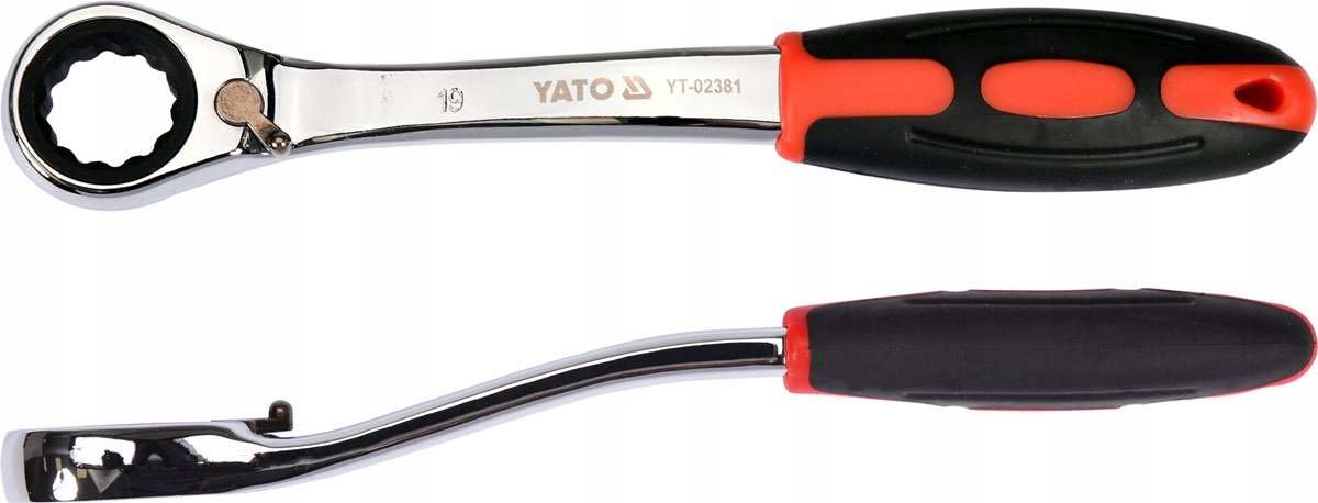 YATO Ringsleutel met Ratel 19mm CrV, Gebogen
