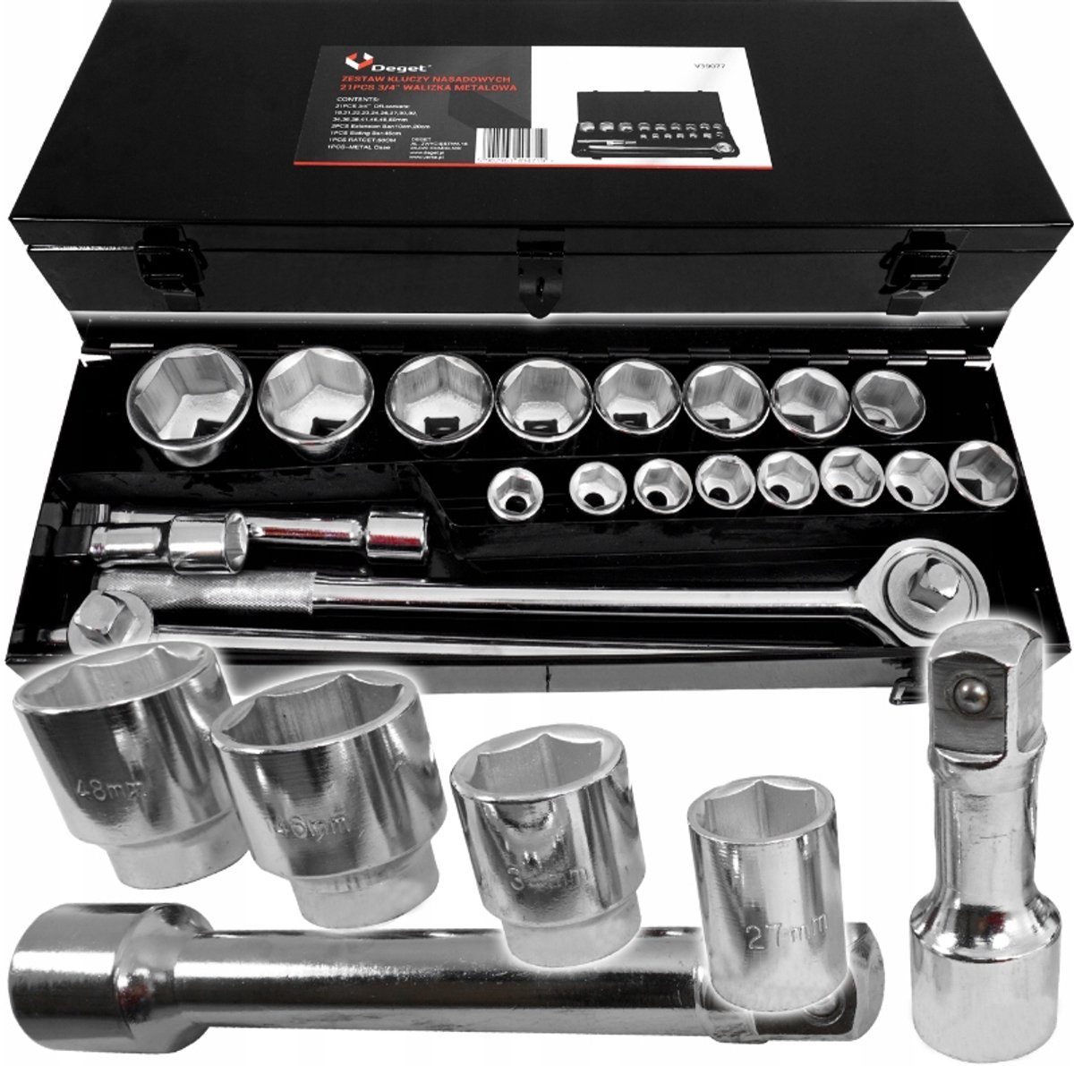 Verke 21-delige Doppenset 3/4" - Krachtig Gereedschap voor Professionals