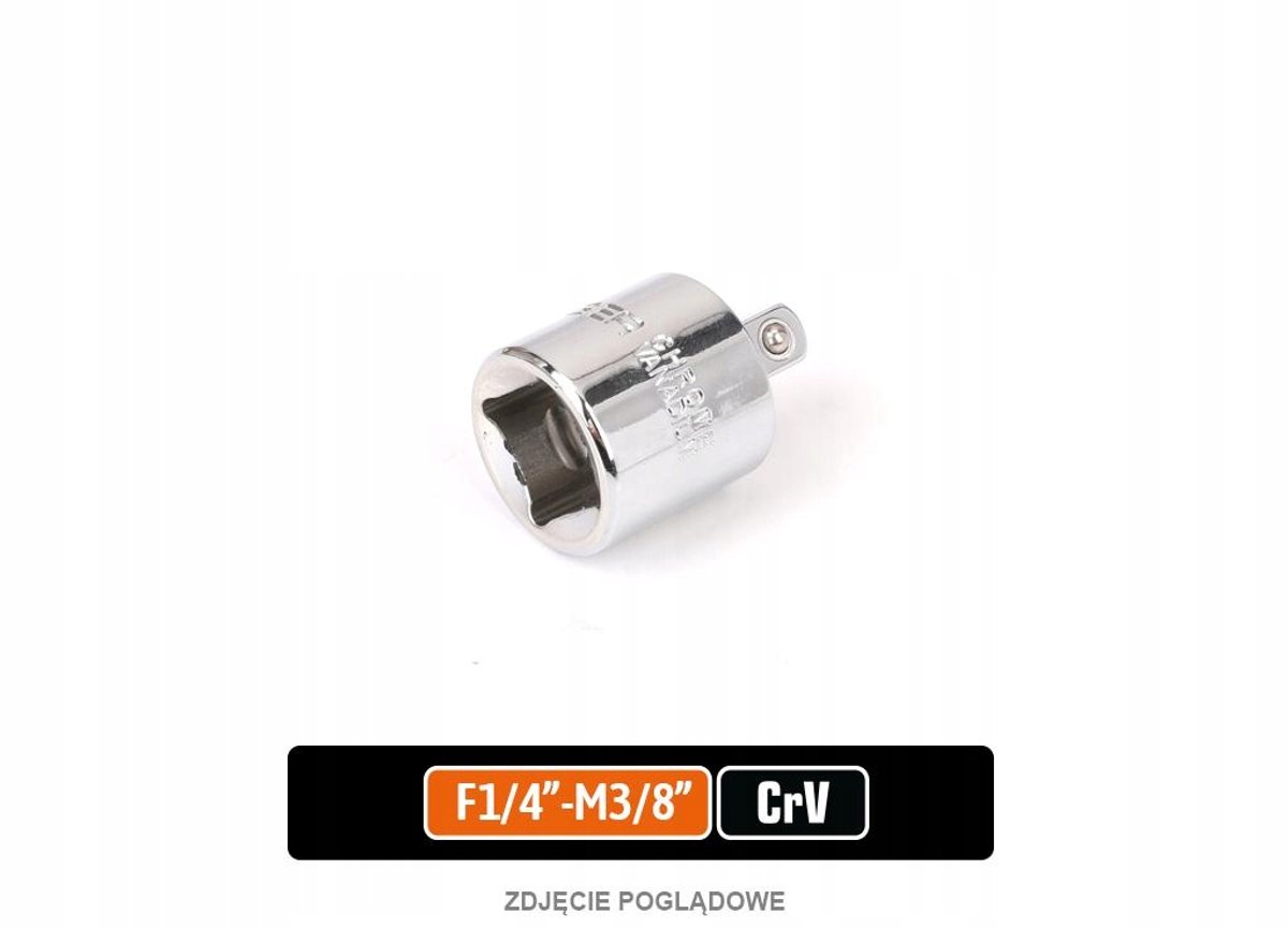 Teger Verloopadapter 1/4" naar 3/8" CRV Staal