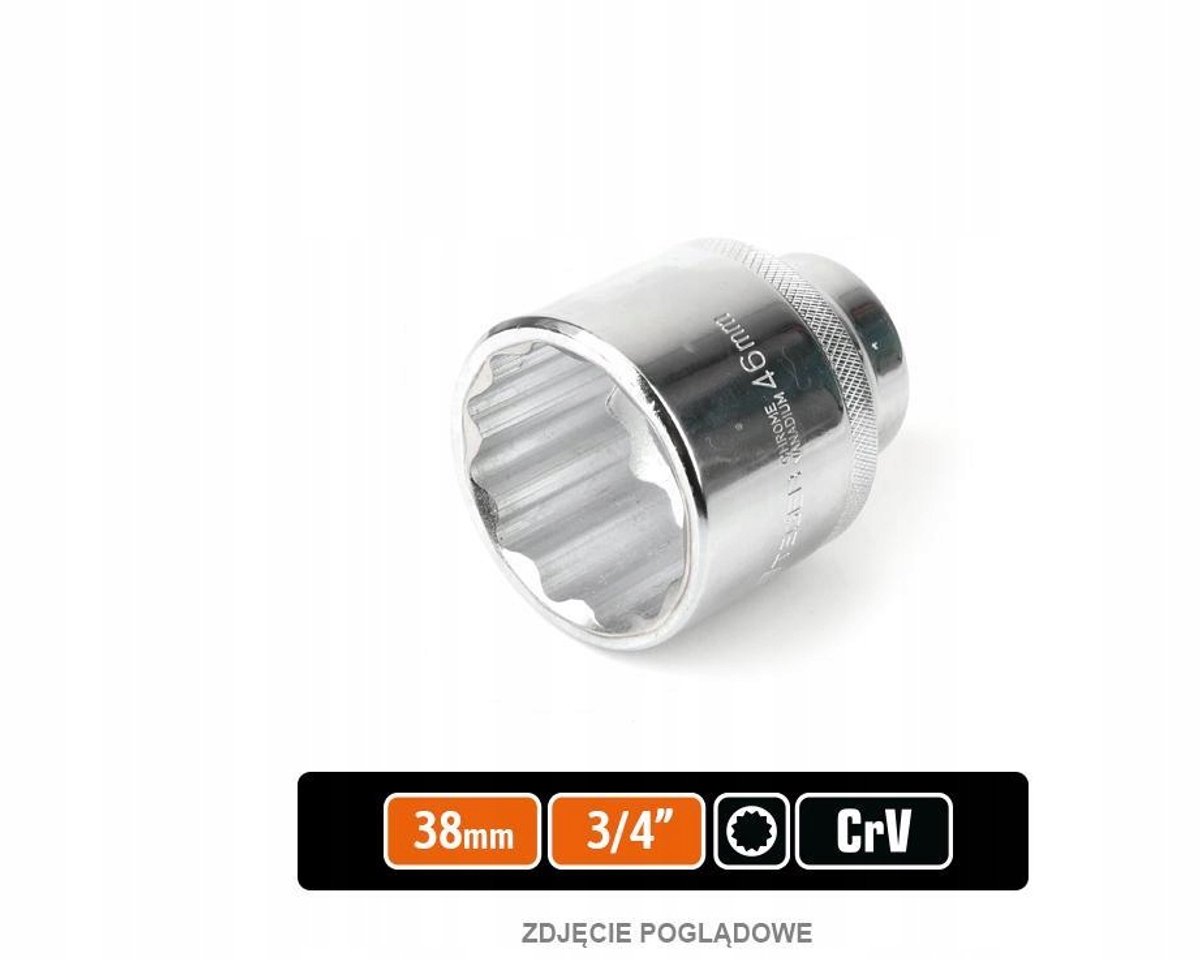 Dopsleutel 3/4" 12-punts 38mm CRV staal