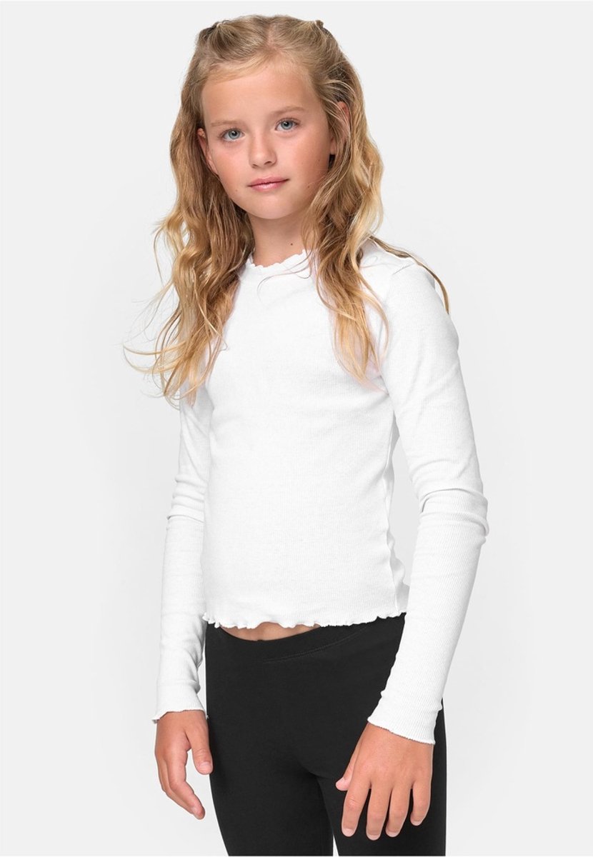 Urban Classics Short Rib 3 Pack Kinder Longsleeve shirt Kids 158/164 Wit