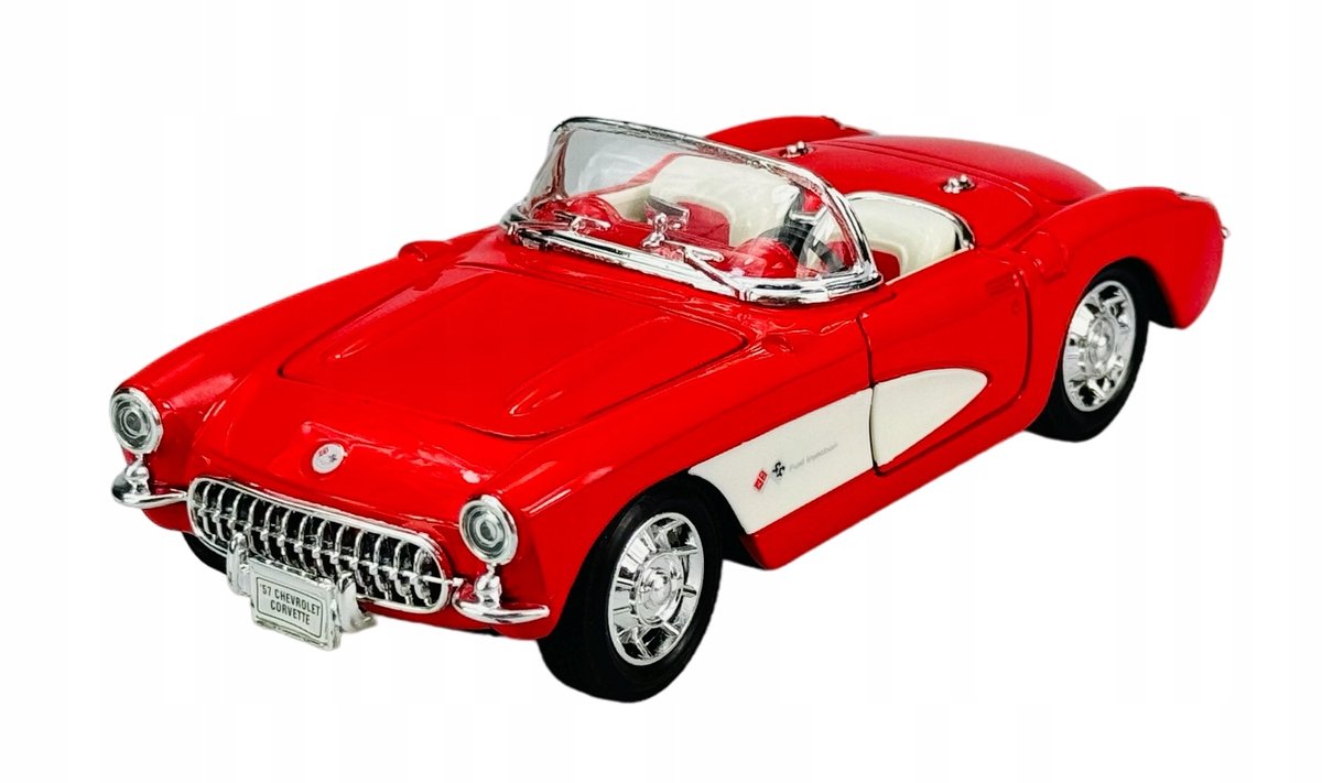 Welly 1957 Chevrolet Corvette Rood Metaal 1:24 Modelauto