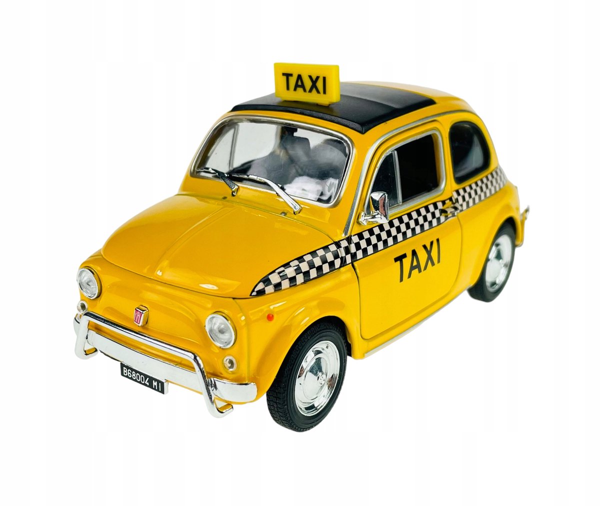 Welly Fiat Nuova 500 Taxi Metaal Model 1:24 - Geel