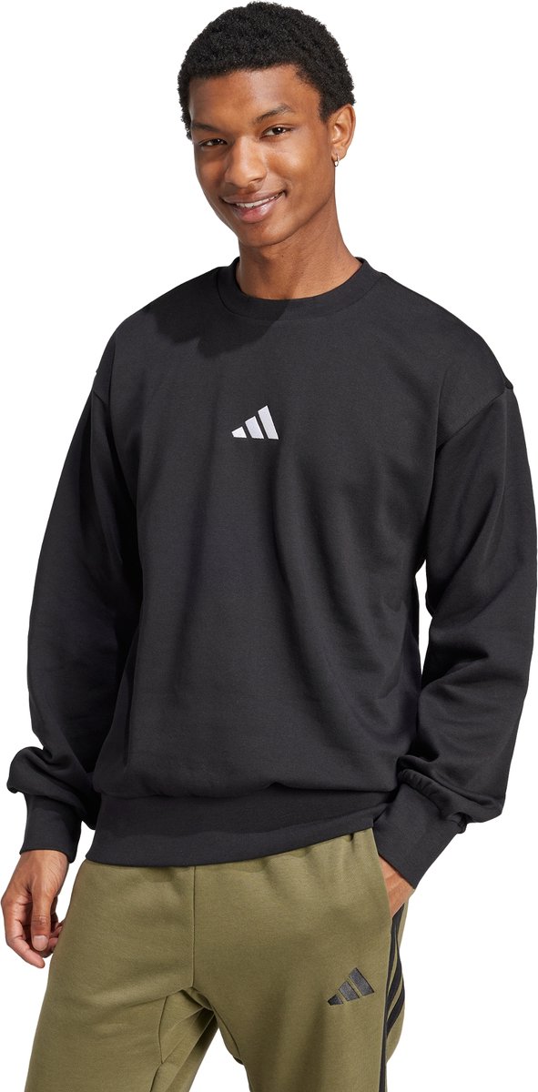 Adidas Sportswear Essentials Feelcozy Fleece Sweatshirt Heren Zwart