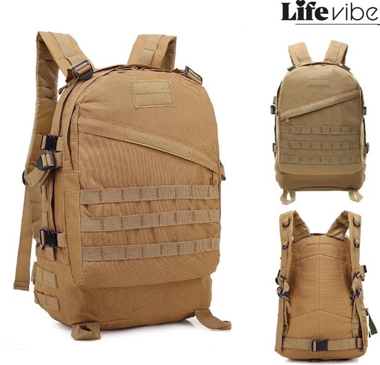LifeVibe® Tactical Leger Rugzak 40L - Backpack Beige - Waterdichte ...